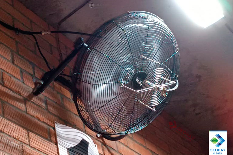 Туманообразование для охлаждения рабочих зон при погрузке кирпича